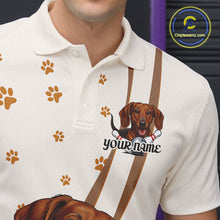 Load image into Gallery viewer, Custom Funny Dachshund Dog Men Bowling Team Shirt, Dog Lovers Bowling Uniform IPHW10213