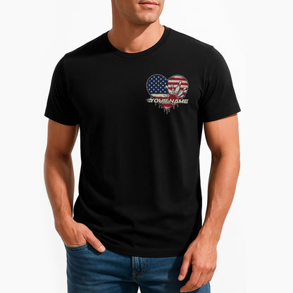 Personalized Bowling T-Shirts For Men, American Flag Eagle Design For US Bowlers IPHW9072