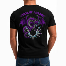Load image into Gallery viewer, Personalized Bowling T-Shirts For Men, Purple Dragon Storm Style Team Apparel IPHW9076