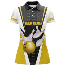 Load image into Gallery viewer, Bowling Shirts For Women Custom Name And Team Name Strike Bowling Ball And Pins, Team Bowling Shirts IPHW4947