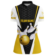 Load image into Gallery viewer, Bowling Shirts For Women Custom Name And Team Name Strike Bowling Ball And Pins, Team Bowling Shirts IPHW4947