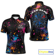 Load image into Gallery viewer, Custom Colorful Splatter Dart Team Polo Shirts For Men, Dart Team Jerseys IPHW9969