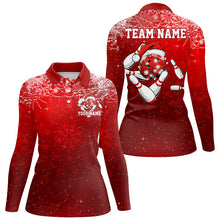 Load image into Gallery viewer, Funny Strike Bowling Christmas Shirts For Women, Custom Xmas Bowling Outfits Team Uniform IPHW7859