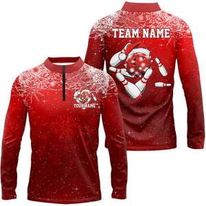 Funny Strike Bowling Christmas Shirts For Men, Custom Xmas Bowling Outfits Team Uniform IPHW7859