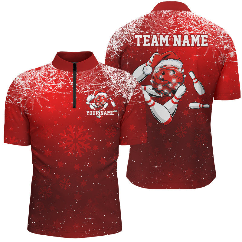 Funny Strike Bowling Christmas Shirts For Men, Custom Xmas Bowling Outfits Team Uniform IPHW7859