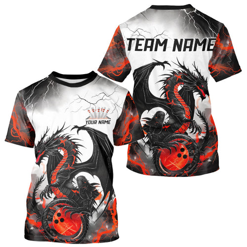 Black And Red Thunder Lightning Custom Dragon Bowling For Men, Bowling League IPHW7063