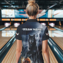 Load image into Gallery viewer, Custom Thunder Lightning Wolf Bowling Polo Shirts For Women, Wolf Bowling Jerseys IPHW8307
