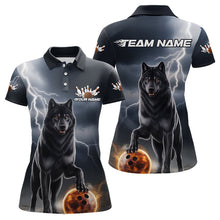Load image into Gallery viewer, Custom Thunder Lightning Wolf Bowling Polo Shirts For Women, Wolf Bowling Jerseys IPHW8307