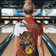 Load image into Gallery viewer, Custom Tiger Bowling Team Quarter-Zip Shirts For Women, Tiger Claw Bowling Jerseys IPHW9026