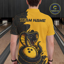 Load image into Gallery viewer, Custom Black And Yellow Cobra Snake Bowling Men Polo Shirts Team Uniform Bowling Pattern IPHW9030