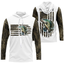 Load image into Gallery viewer, Personalized American Flag Crappie Long Sleeve Fishing Camo Shirts, Patriotic Crappie Fishing Jersey IPHW6040