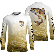 Load image into Gallery viewer, Custom Walleye Long Sleveeve Tournament Camo Fishing Shirts, Walleye Fishing Jerseys IPHW6041