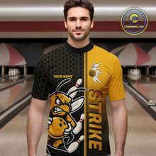 Load image into Gallery viewer, Custom Strike Bee Bowling Quarter-Zip Shirts For Men, Bee Bowling Team Bowlers Outfit IPHW9047