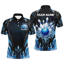 Load image into Gallery viewer, Custom Blue Icy Bowling Shirts For Men, Icy Crystaline Bowling Team Shirt Bowler Outfits IPHW7892