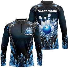 Load image into Gallery viewer, Custom Blue Icy Bowling Shirts For Men, Icy Crystaline Bowling Team Shirt Bowler Outfits IPHW7892