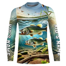 Load image into Gallery viewer, Custom Largemouth Bass Long Sleeve Fishing Shirts, Bass Fishing Tournament Shirt IPHW7074