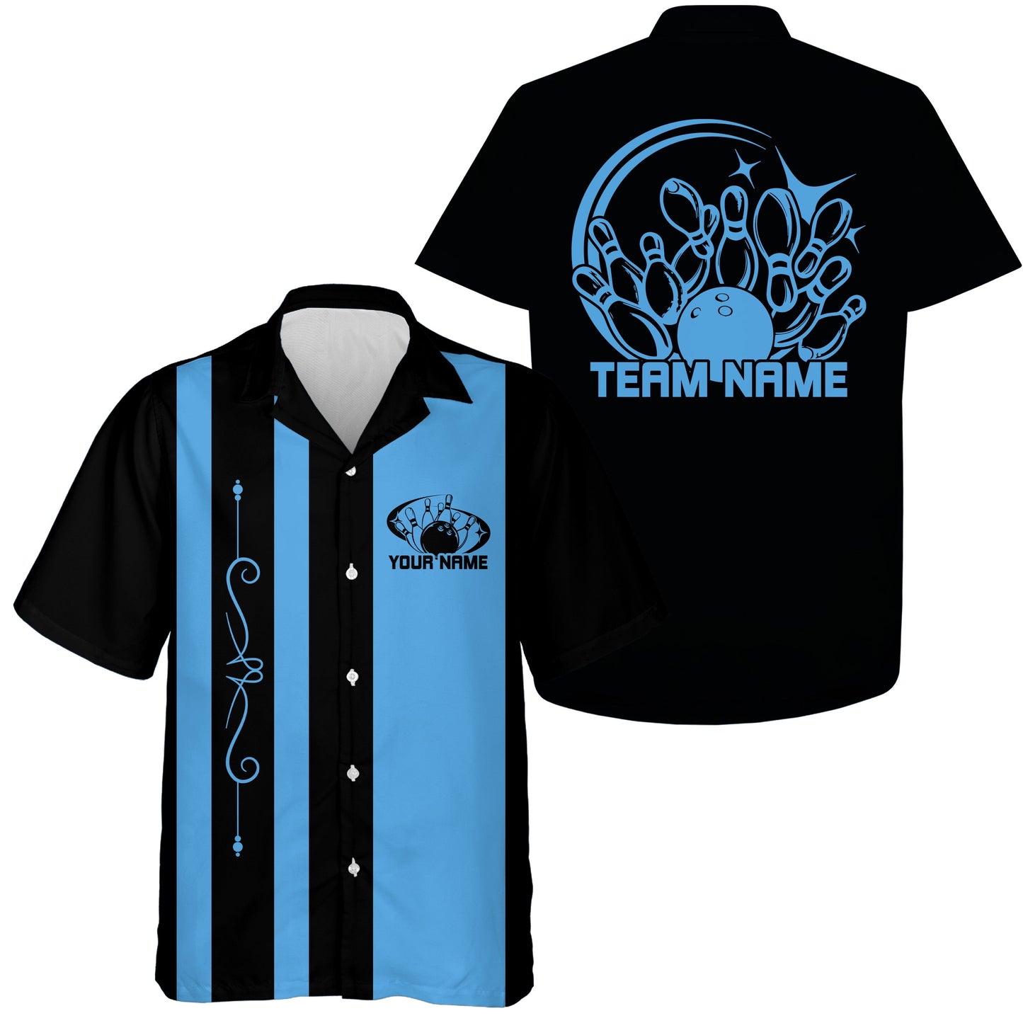 Custom Classic Vintage Bowling Team Shirts, 50S Retro Bowling Button Up Shirt IPHW10088