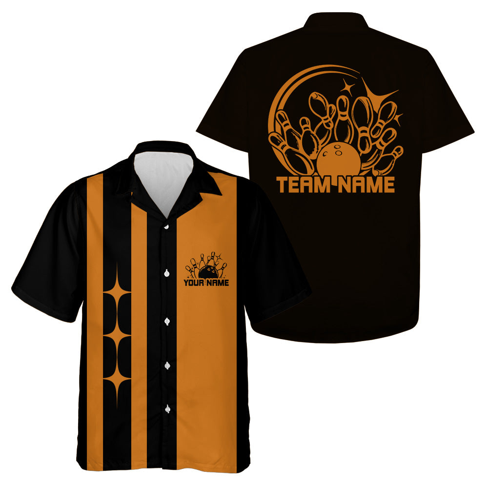 Custom Classic Vintage Bowling Team Shirts, 50S Retro Bowling Button Up Shirt IPHW10089