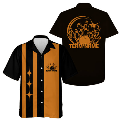 Custom Classic Vintage Bowling Team Shirts, 50S Retro Bowling Button Up Shirt IPHW10089