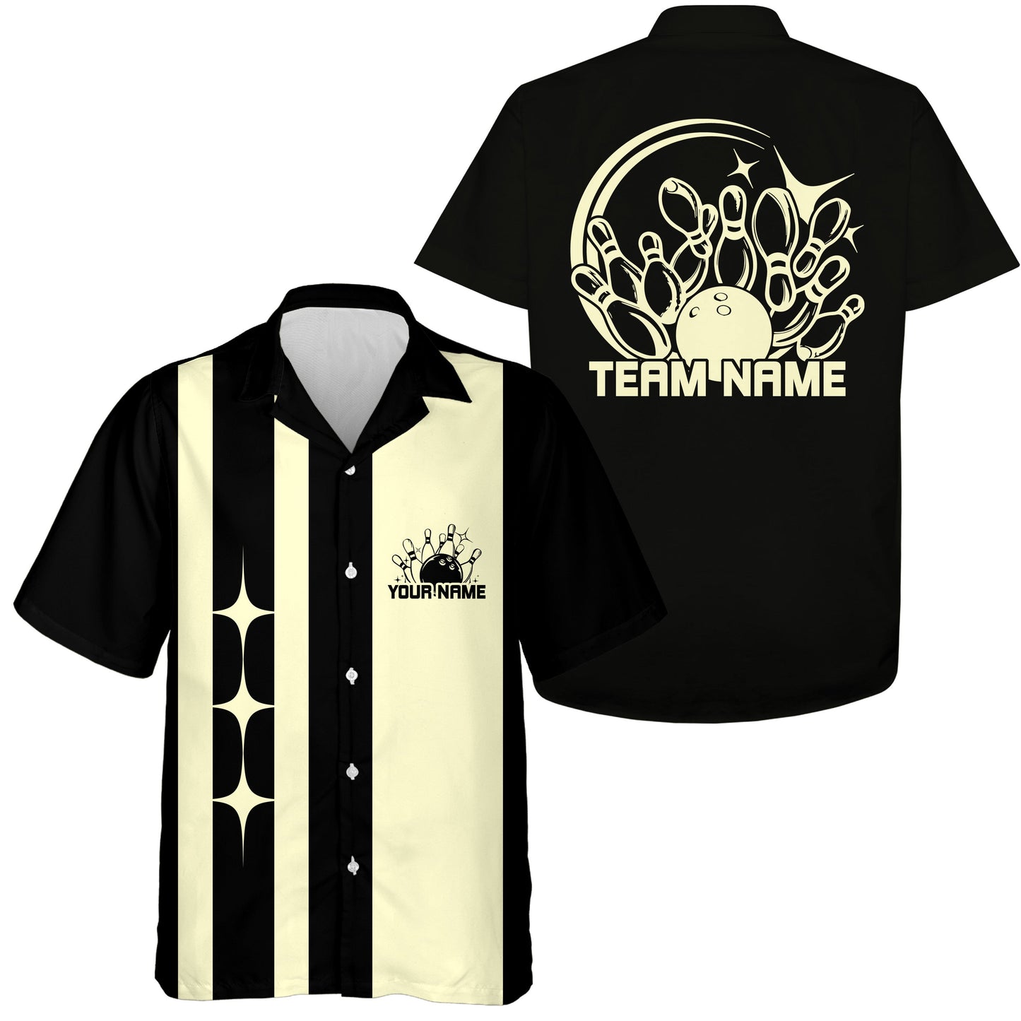 Custom Classic Vintage Bowling Team Shirts, 50S Retro Bowling Button Up Shirt IPHW10089