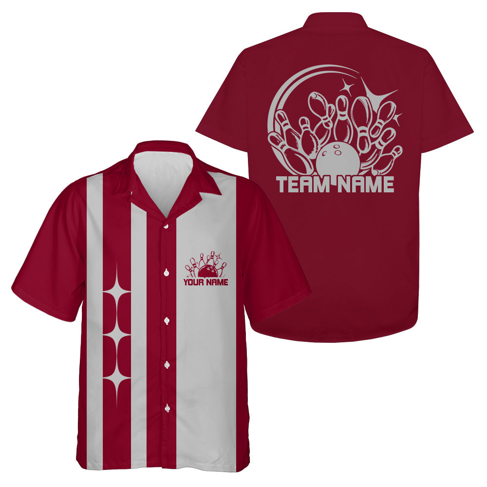 Custom Classic Vintage Bowling Team Shirts, 50S Retro Bowling Button Up Shirt IPHW10089
