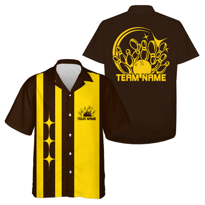 Custom Classic Vintage Bowling Team Shirts, 50S Retro Bowling Button Up Shirt IPHW10089