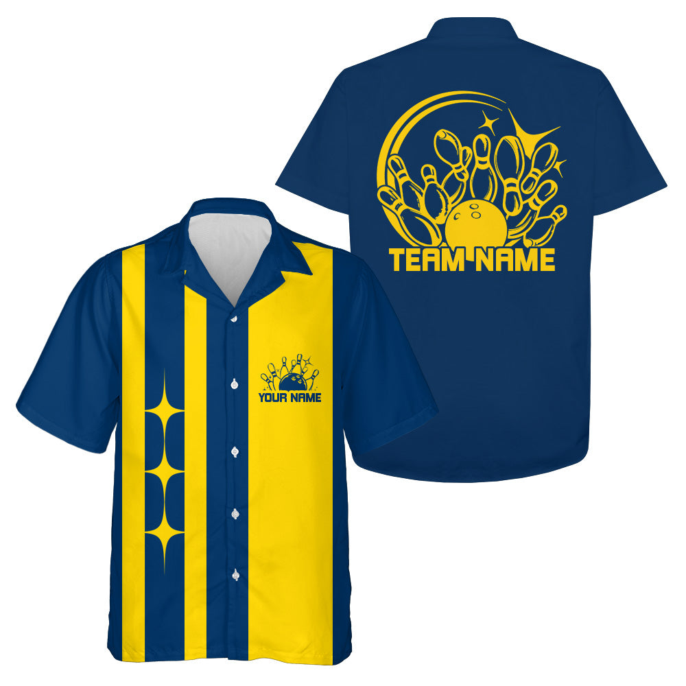 Custom Classic Vintage Bowling Team Shirts, 50S Retro Bowling Button Up Shirt IPHW10089