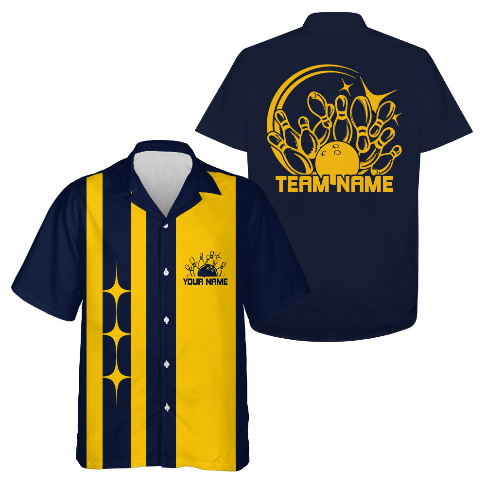Custom Classic Vintage Bowling Team Shirts, 50S Retro Bowling Button Up Shirt IPHW10089