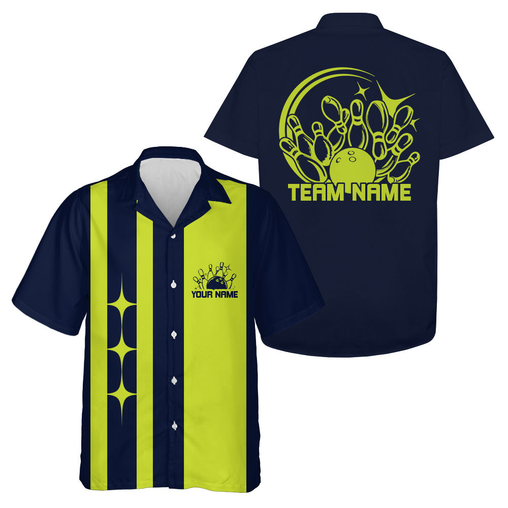 Custom Classic Vintage Bowling Team Shirts, 50S Retro Bowling Button Up Shirt IPHW10089