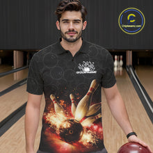 Load image into Gallery viewer, Custom Dreamy Bowling Polo Shirts For Men, Bokeh Bowling Team Shirt IPHW9442