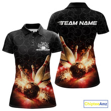 Load image into Gallery viewer, Custom Dreamy Bowling Polo Shirts For Women, Bokeh Bowling Team Shirt IPHW9442
