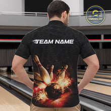 Load image into Gallery viewer, Custom Dreamy Bowling Quarter-Zip Shirts For Men, Bokeh Bowling Team Shirt IPHW9442
