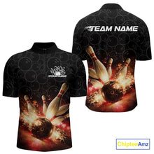 Load image into Gallery viewer, Custom Dreamy Bowling Quarter-Zip Shirts For Men, Bokeh Bowling Team Shirt IPHW9442
