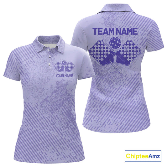 Custom Vintage Purple Pickleball Team Polo Shirts For Women, Pickleball Jerseys IPHW9313