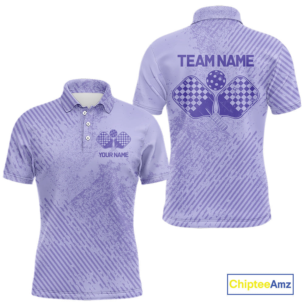 Custom Vintage Purple Pickleball Team Polo Shirts For Men, Pickleball Jerseys IPHW9313