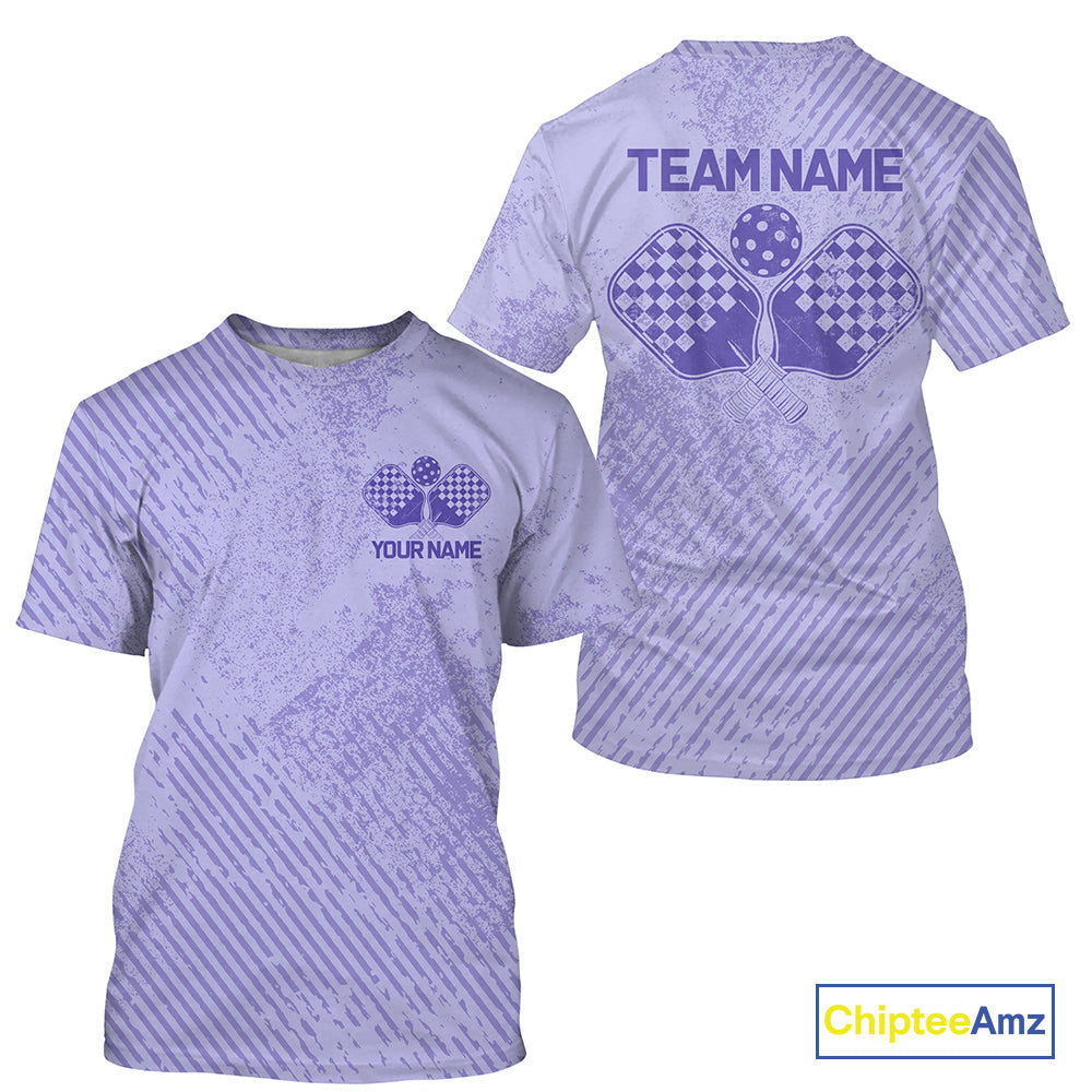 Custom Vintage Purple Pickleball Team T-Shirts For Men, Pickleball Jerseys IPHW9313
