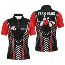 Load image into Gallery viewer, Black And Red Custom Bowling Jerseys Bowling Team Shirt For Men, Bowling Uniform With Name IPHW7910