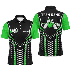 Black And Green Custom Bowling Jerseys Bowling Team Shirt For Men, Bowling Uniform With Name IPHW7912