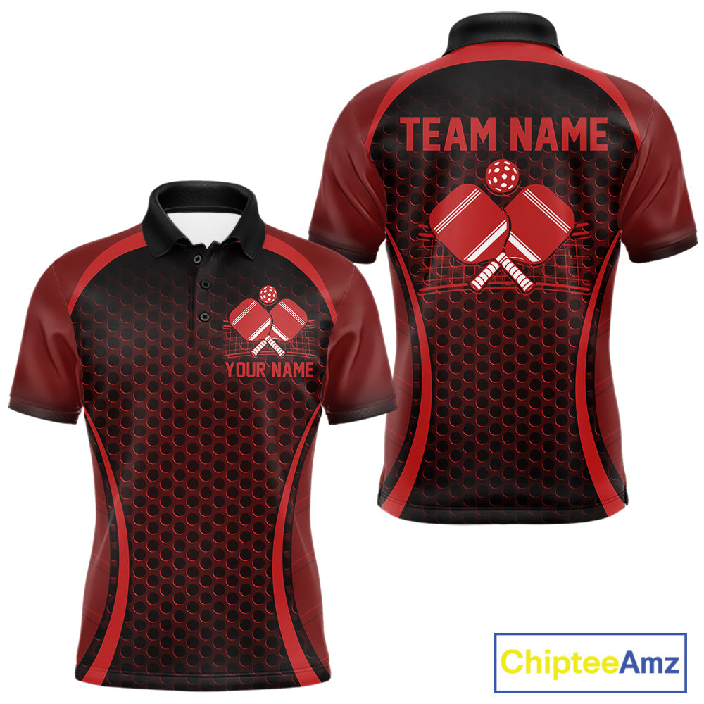 Custom Red Pickleball Shirts For Men, Men's Pickleball Outfit Pickleball Team Shirts IPHW10693