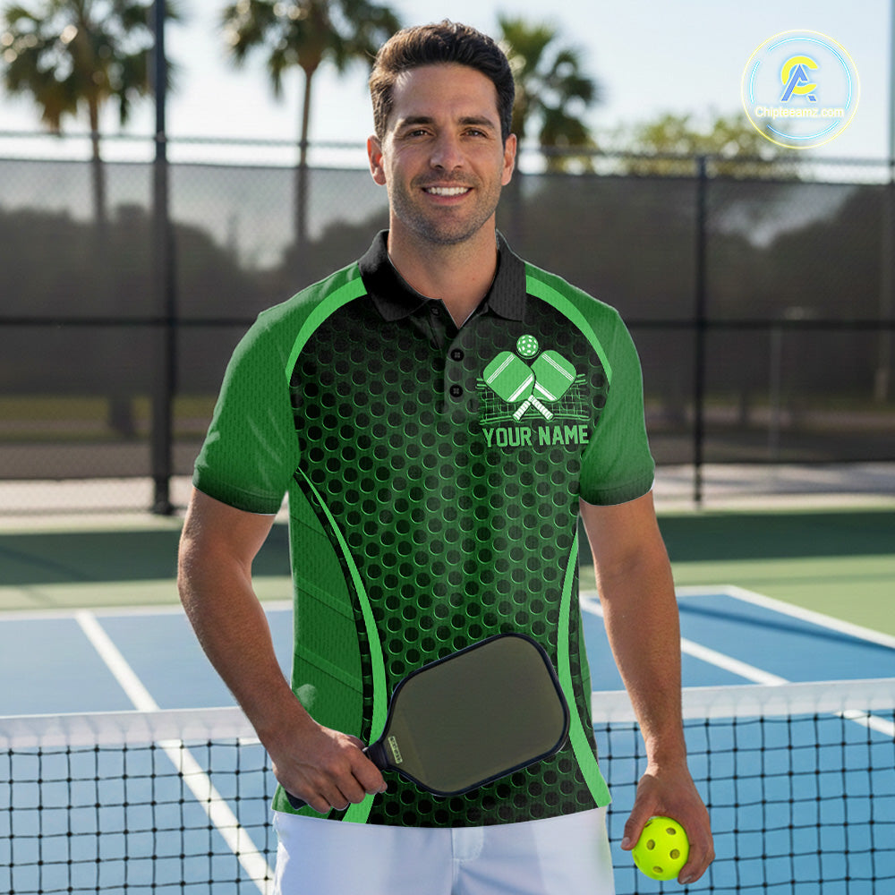Custom Green Pickleball Shirts For Men, Men's Pickleball Outfit Pickleball Team Shirts IPHW10694