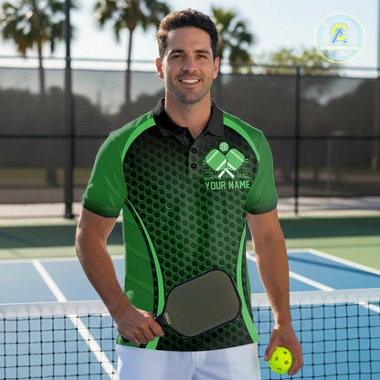 Custom Green Pickleball Shirts For Men, Men's Pickleball Outfit Pickleball Team Shirts IPHW10694
