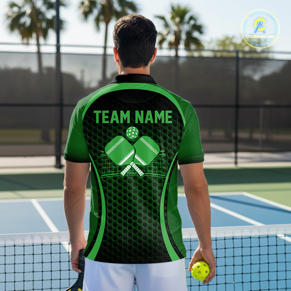 Custom Green Pickleball Shirts For Men, Men's Pickleball Outfit Pickleball Team Shirts IPHW10694