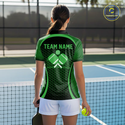 Custom Green Pickleball Shirts For Women, Women's Pickleball Outfit Pickleball Team Shirts IPHW10694