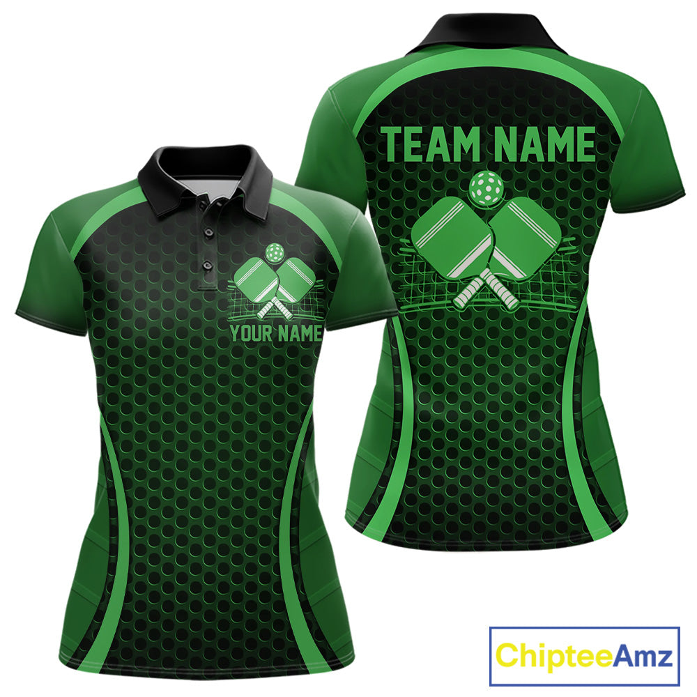 Custom Green Pickleball Shirts For Women, Women's Pickleball Outfit Pickleball Team Shirts IPHW10694