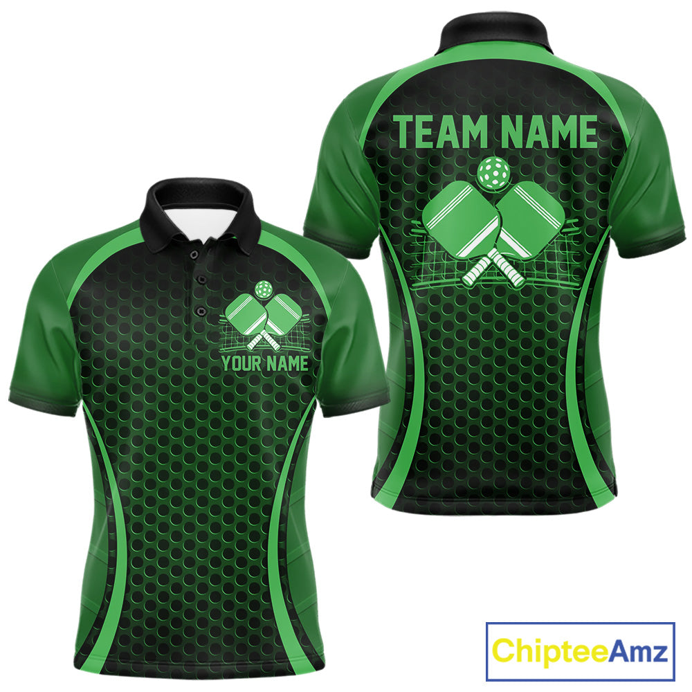 Custom Green Pickleball Shirts For Men, Men's Pickleball Outfit Pickleball Team Shirts IPHW10694