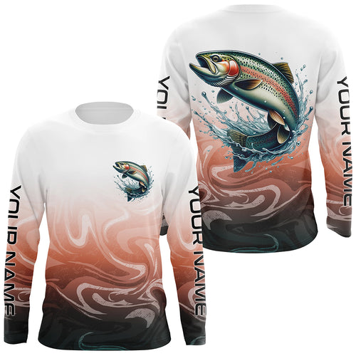 Rainbow Trout Fishing Long Sleeve Tournament Shirts, Custom Trout Fly Fishing Apparel IPHW6341