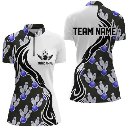 Custom Bowling Shirts For Women, Personalized Bowling Team Jerseys Bowling Pattern IPHW4964