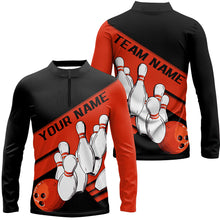 Load image into Gallery viewer, Black And Orange Custom Bowling Shirts For Men, Bowling League Shirt Bowling Team Uniform IPHW7920
