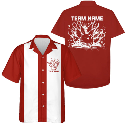 Personalized Hawaiian Vintage Bowling Shirts For Men And Women, Retro Bowling Shirt For Bowling Team IPHW6593