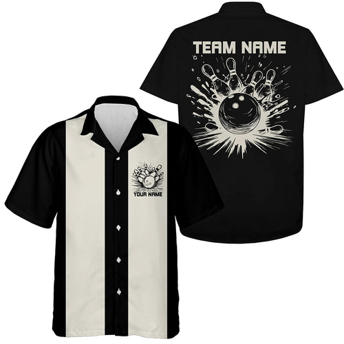 Personalized Hawaiian Vintage Bowling Shirts For Men And Women, Retro Bowling Shirt For Bowling Team IPHW6594